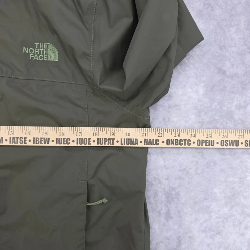 The North Face Mens Small DryVent Rain Jacket Olive Green Ripstop Shell Outdoor